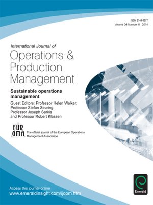 cover image of International Journal of Operations & Production Management, Volume 34, Issue 5